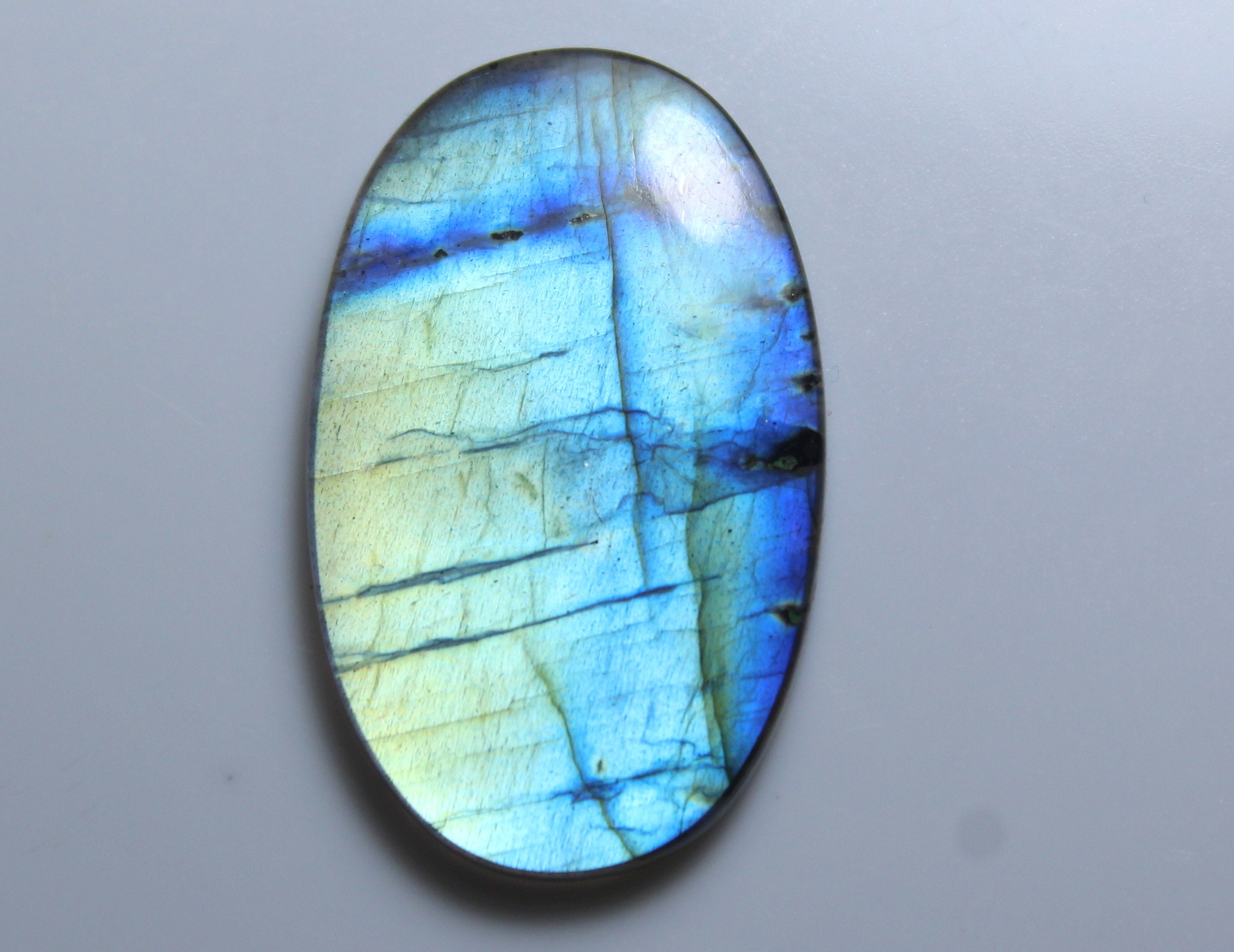 Labradorite Cabochon Gemstone 2 PEICE weight-19 Carat oval shape making for Ring and pendant Top Quality Natural Blue Labradolite