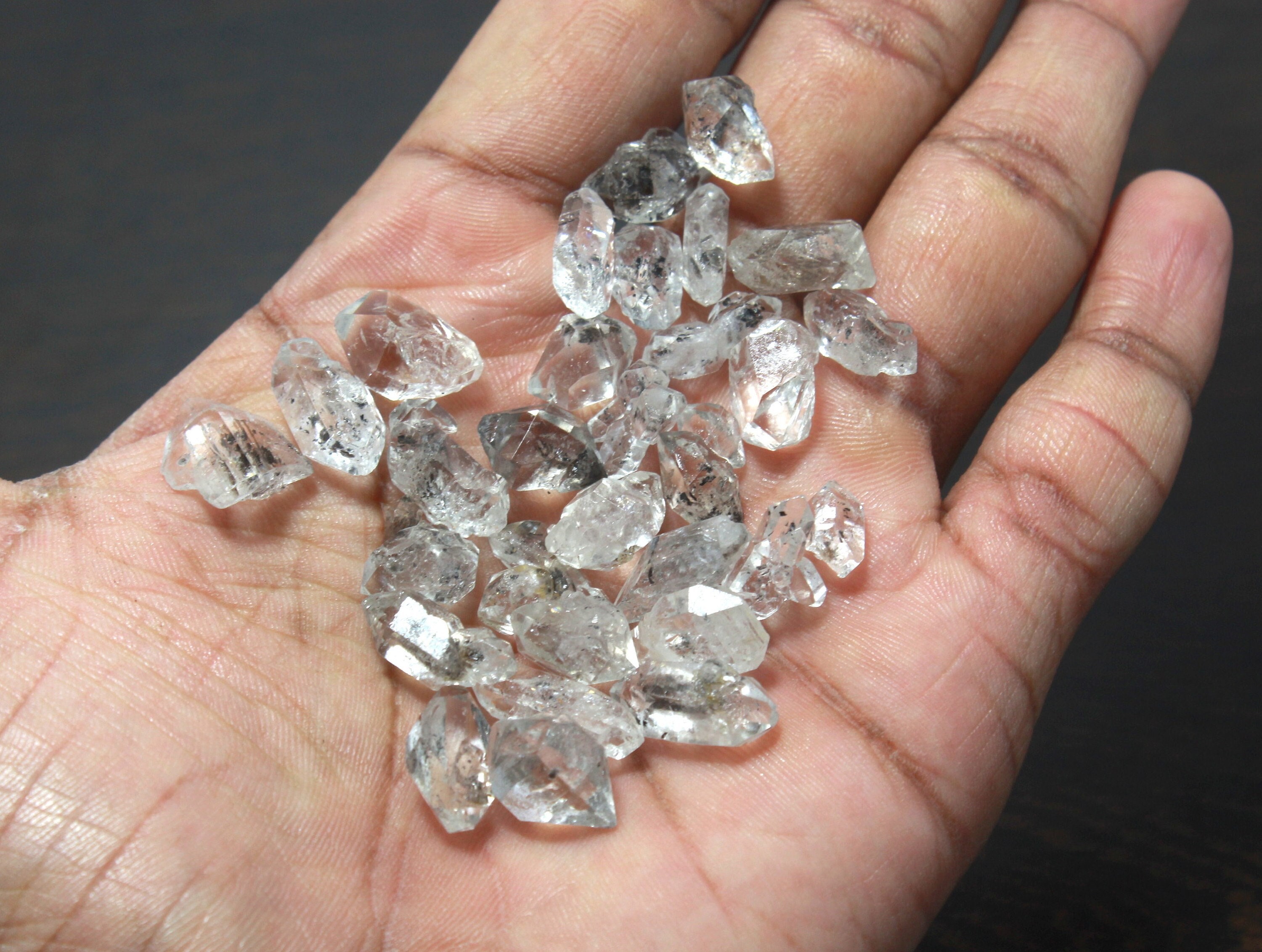 5pcs Genuine White Diamond Raw Gemstone, 10x12m12x14mm Raw Crystal