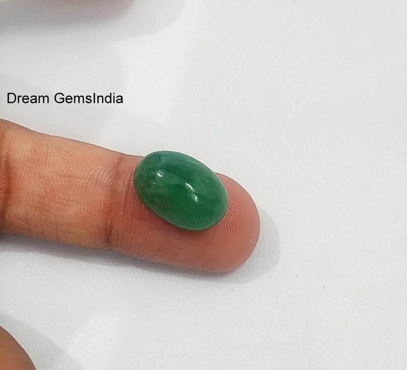 Loose Emerald Gemstone 9.15CRTs Making Jewelry Untreated Zambian Emerald Sugarloaf LUSTER EMERALD CABOCHON Smooth handpolish Emerald Oval