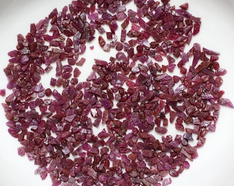 Raw Ruby Rough Stone: July Birthstone Crystal Nuggets (4-6MM)