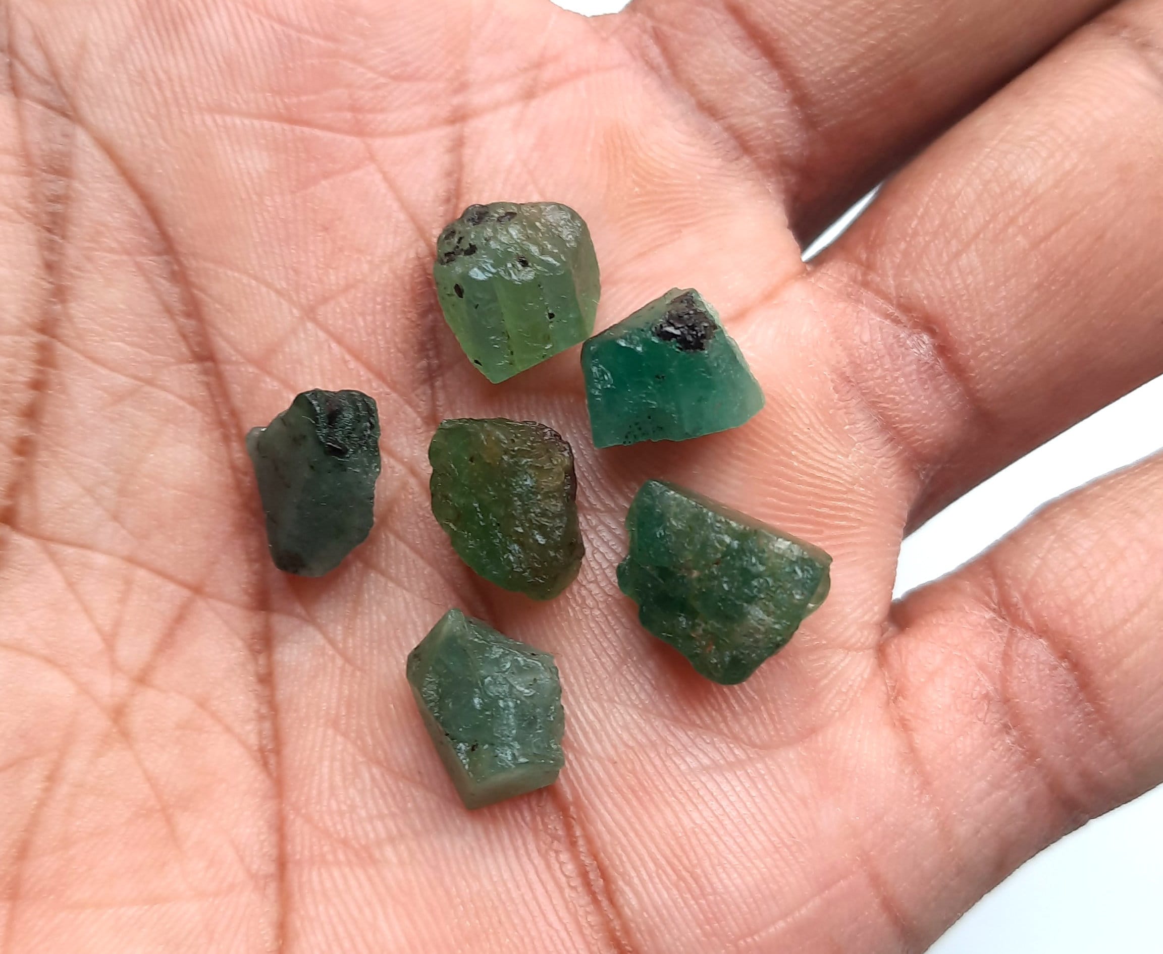 10 13mm Huge Size Raw Emerald Rough Stone 6pcs Jewelry Raw Gemstone Emerald Rocks green Emerald Crystal Nuggets natural Earth Mineral Stone Etsy