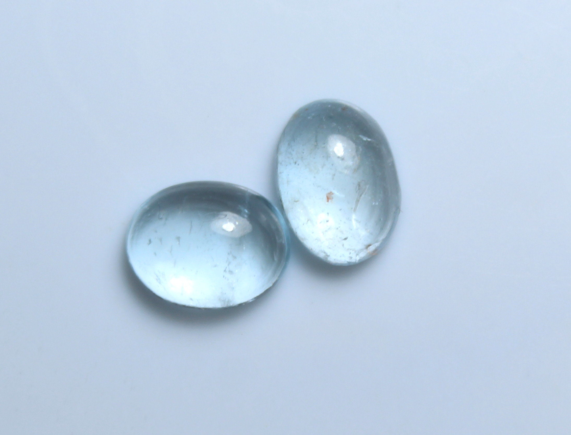 2 Pcs Natural Aquamarine Polish Stone Aqua Aquamarine Etsy UK