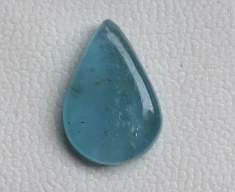 Crystal Aquamarine Jewelry For Birthstones Pear Aquamarine Polish Stone 11x16MM Natural Aquamarine Cabochon Gemstone Blue Aquamarine Ring