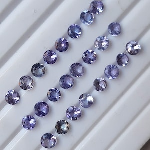 Natural Blue Tanzanite Gemstone: 2mm Round Cut Stone