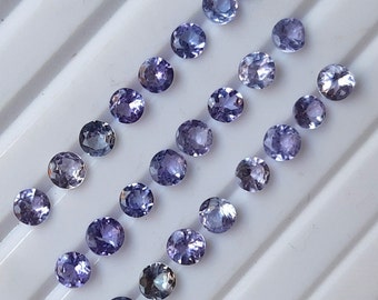 Natuurlijke blauwe tanzaniet-edelsteen: ronde steen van 2 mm