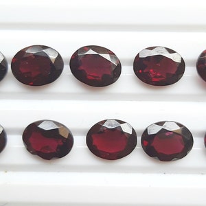 Grootte kalibreren: 8 x 10 mm natuurlijke granaatgeslepen steen, ovale gefacetteerde granaatedelstenen, kristallen sieraden voor granaat smaragd snijden edelsteen groothandel