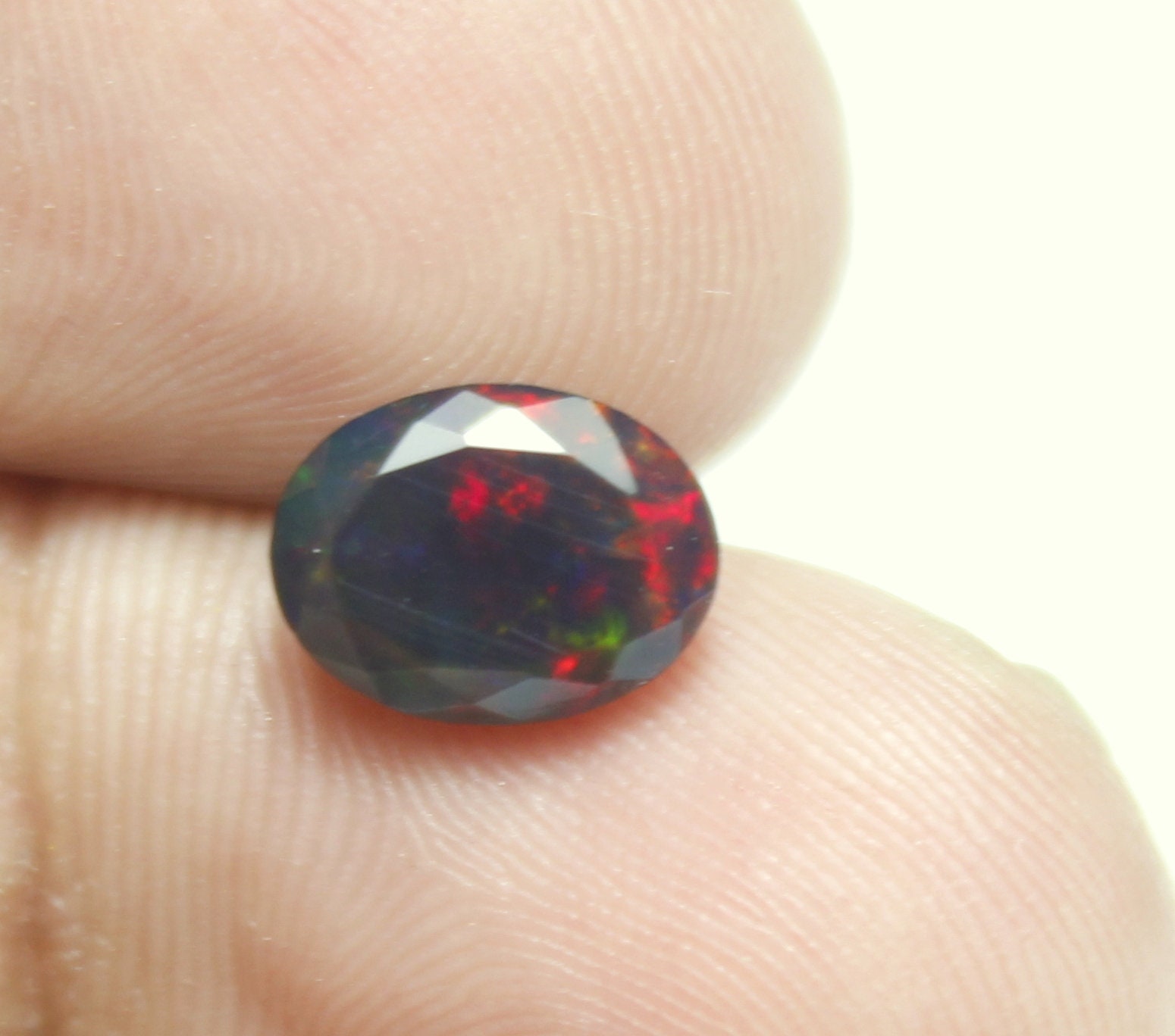 Natural Ethiopian Welo Fire Black Opal Faceted Cut Stone Gemstone Magnificiant