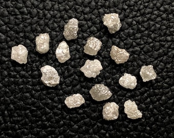 Top Quality 2 PCs Natural White Diamond Stone, Raw Diamond Cheeps, 4-5mm Genuine Uncut Diamond Rough Stone, Conflict Free Loose Real Diamond