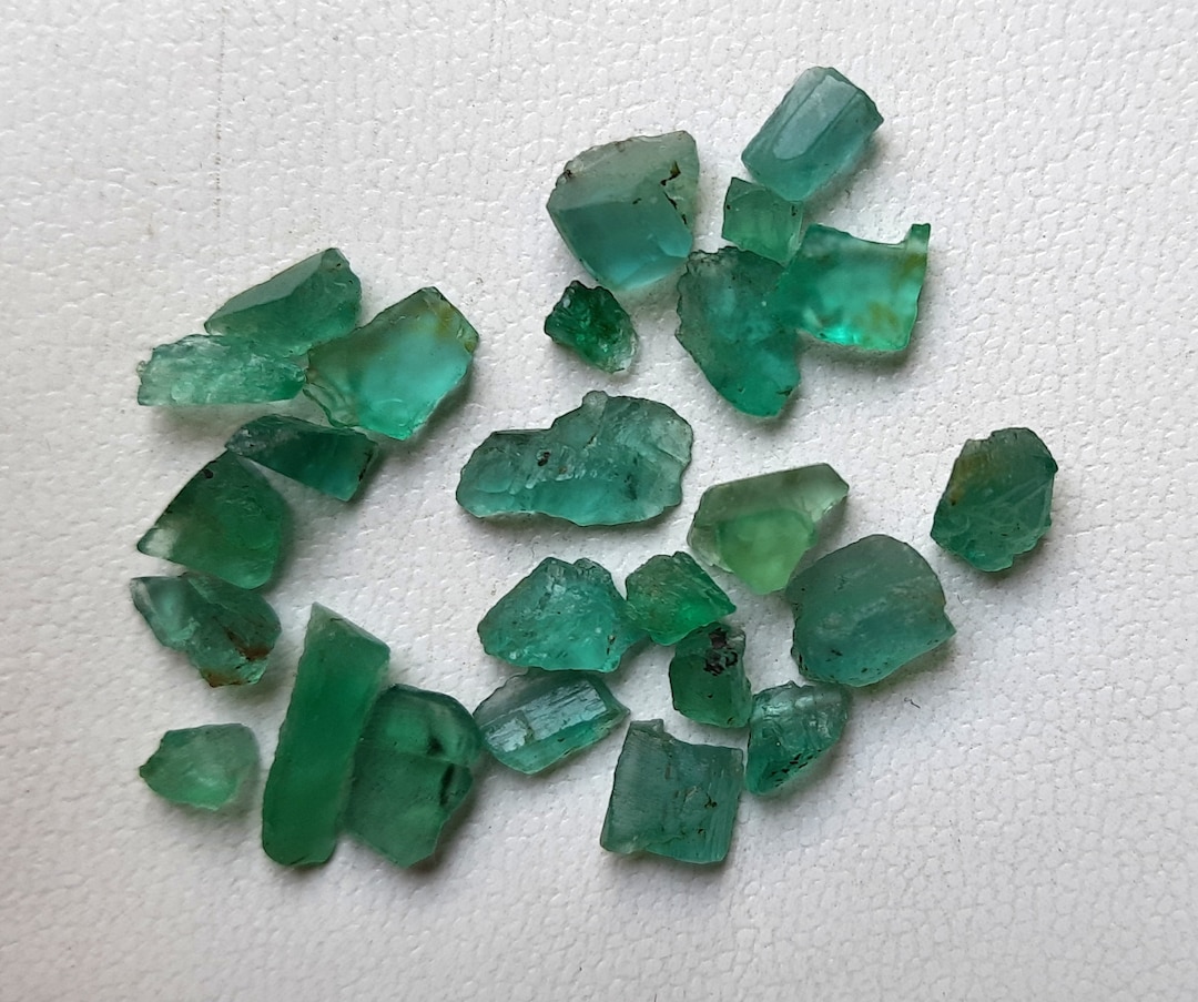 Buy 25 Zambia Emerald Rough Stones: Natural Deep Green Crystal (5