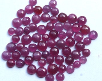 70 Pieces Amazing Ruby Cabochon Stone/Natural Red Ruby Polsihed Stones/3-4MM Jewerly Making Ruby Round Gemstone/Ruby Round Cabochon GEMS