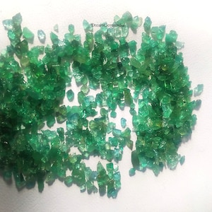 40 Zambia Emerald Rough Stones: Natural Green Crystal Nuggets (2-4MM)