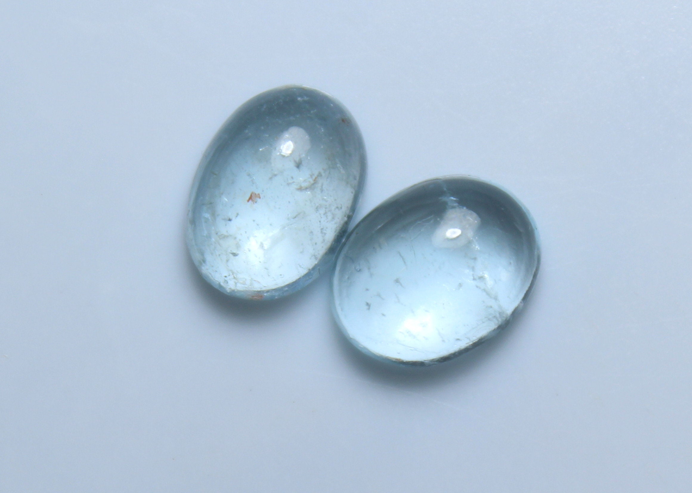 2 Pcs Natural Aquamarine Polish Stone Aqua Aquamarine Etsy UK