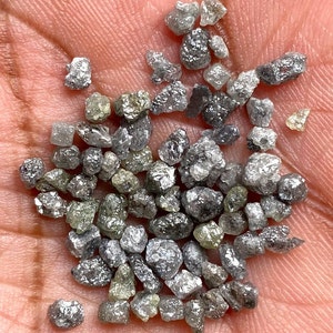 10Pieces Stunning Gray Diamond Rough Stone/Real Diamond Cheeps 3-4mm Natural Raw Diamond Nuggets/Conflict Free Diamond For Jewelry Uncut GEM