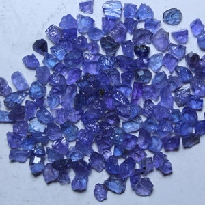50PCs Natural Faceting Tanzanite Rough Stone, Raw Tanzanite ROCKS 4-6mm-Genuine Blue Crystal Tanzanite Crystal, Loose tanzanite Raw Gemstone