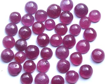 40Pieces Wholesale Price Natural Ruby Cabochon Jewelry Stone/Stunning Red Ruby Polished Stones/4-5MM Ruby Round Cabochon/Round Ruby Gemstone