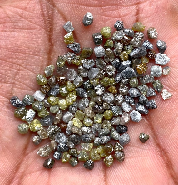 10PCs Amazing Multi Real Diamond Rough GEM/Jewelry Making Raw Diamond  Cheeps 2-4mm Natural Uncut Diamond Nuggets/Conflict Free Diamond Stone