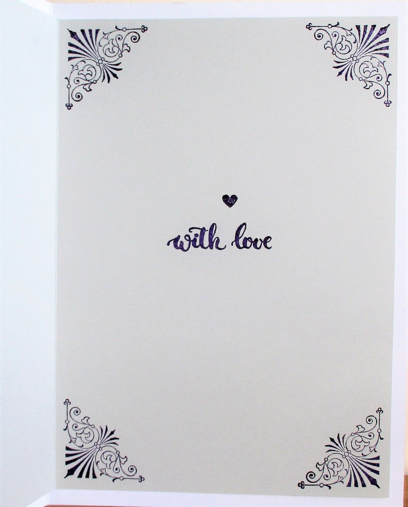 Alternative romantic couple purple silhouette card