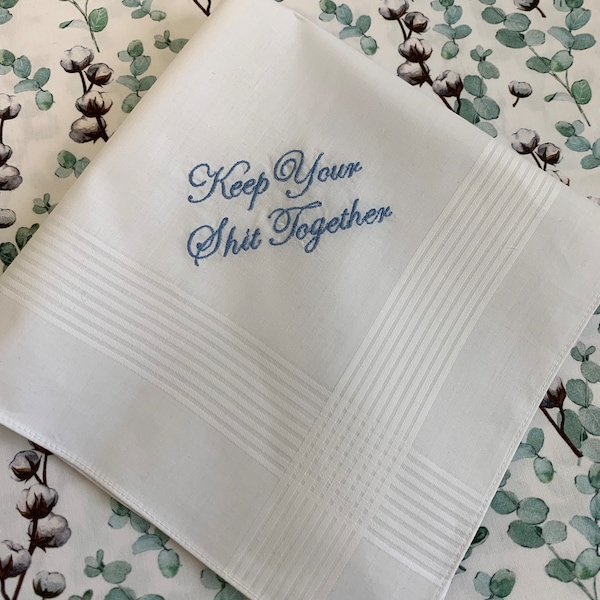 Mens Keep Your Shit Together Large Wedding Handkerchief