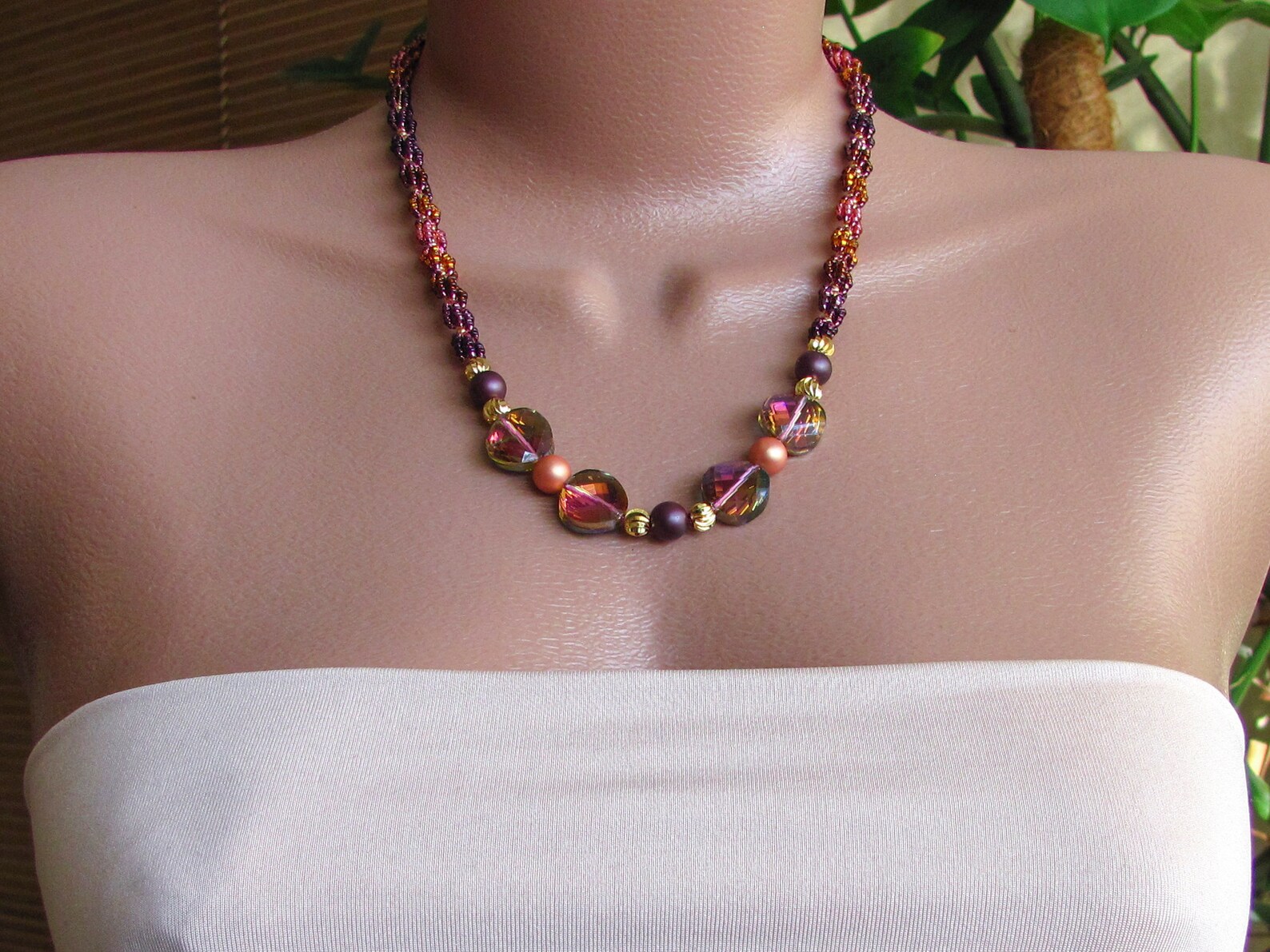 Multicolor necklace for woman tourmaline color necklace Etsy