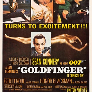 Printable James Bond Goldfinger 1964 Vintage Poster