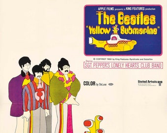 Printable The Beatles Yellow Submarine 1968 Vintage Poster