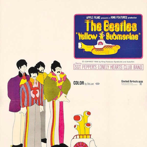 Printable The Beatles Yellow Submarine 1968 Vintage Poster