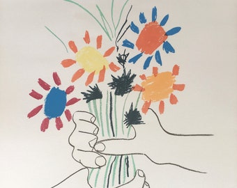Print, Printable Pablo Picasso's Fleurs et Mains, 1958 Lithograph
