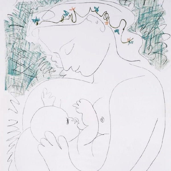 Print, Printable Pablo Picasso's Maternité, 1963 Lithograph