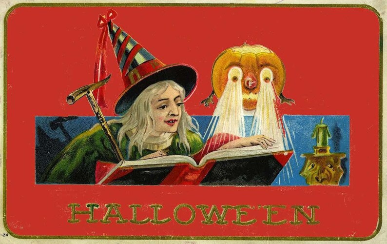 Printable Vintage Halloween Card Circa 1910 Etsy