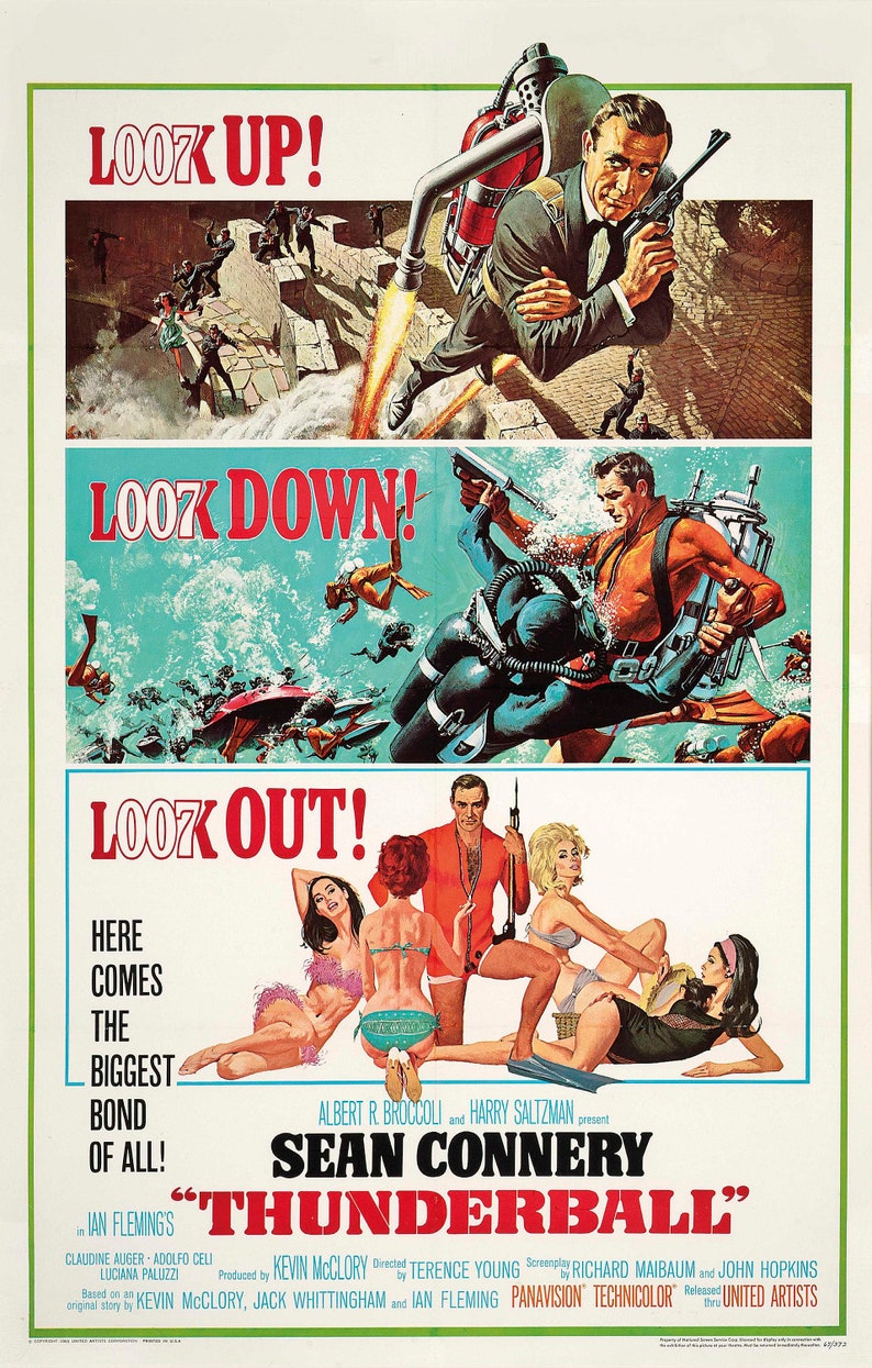 Printable Thunderball 1965 Vintage Poster image 1