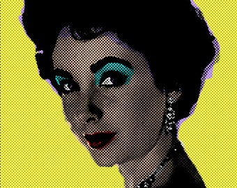 Print, Elizabeth Taylor Pop Art Portrait