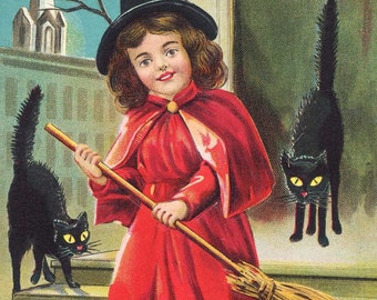 Printable Vintage Halloween Card circa 1910