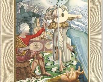 Print, Printable Salvador Dali's 1947 "The Angel" Christmas Card for Hallmark