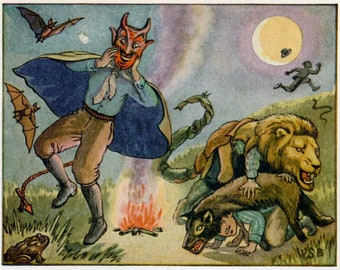 Printable Vintage Halloween Card by Wilfred Bronson circa 1910