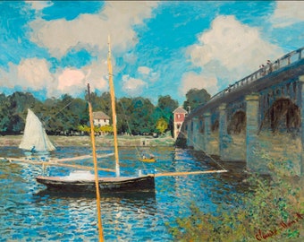 Print, Claude Monet The Bridge at Argenteuil Printable 1874 Painting