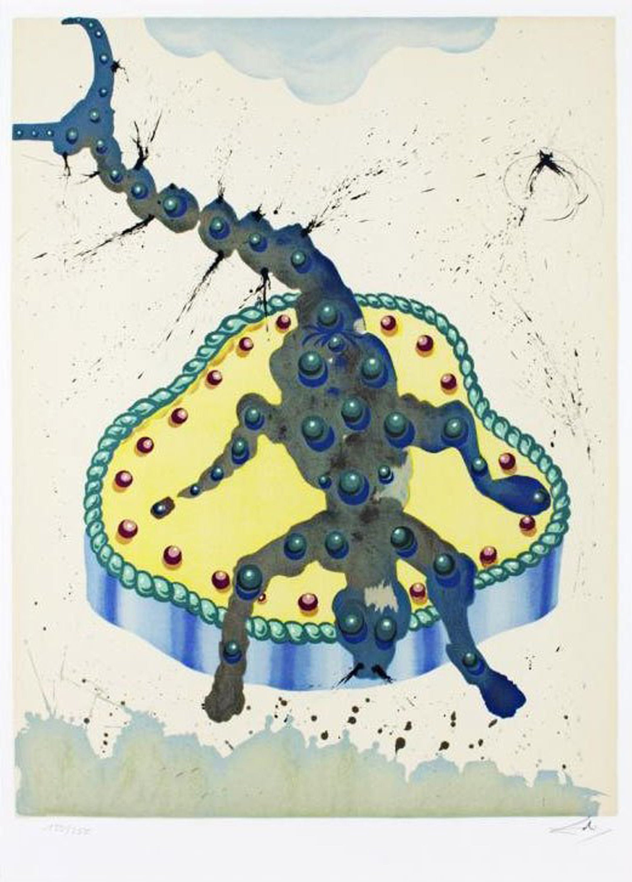 印刷、印刷可能なサルバドール・ダリの十二星座の蠍座、1967年