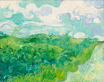 Print, Vincent van Gogh's Green Wheat Fields, Auvers Printable 1890 Painting