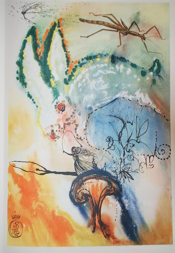 印刷、印刷可能なサルバドール・ダリの「不思議の国のアリス」の