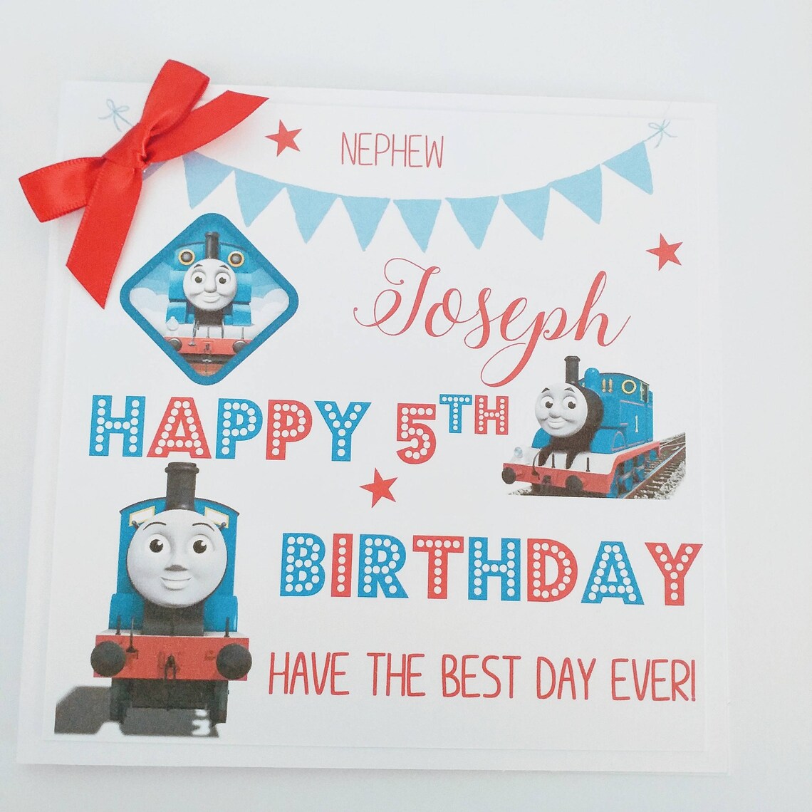 Personalised Thomas the Tank birthday card any age Etsy Personalised Thomas the Tank birthday card any age Etsy