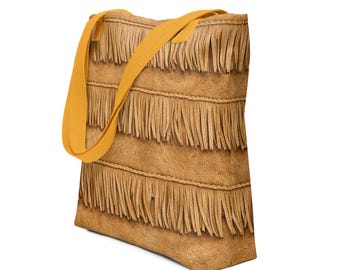 Geschenk, Pow Wow Stoffbeutel: Fransen Boho-Style, 70s Hippie, (15 x 15)