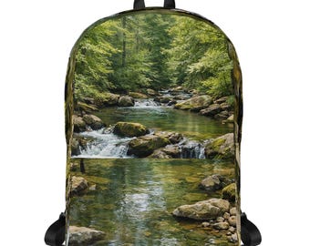 Forest Creek Print Backpack, Gift, For Her, For Him, Summer Style