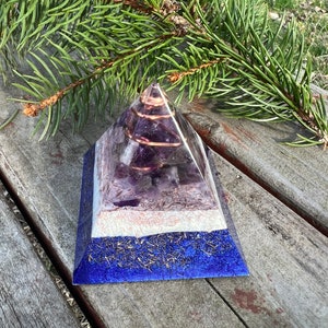 Orgonite® Pyramid with Amethyst , 2.25 inch