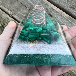 3.25 inch Orgonite® Pyramid with Malachite