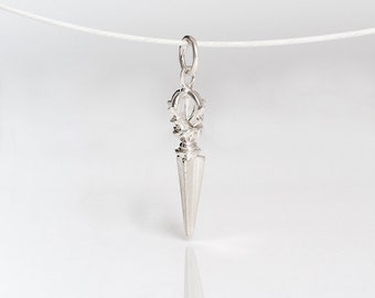 Srebrny buddyjski wisiorek Phurba, buddyjska biżuteria ochronna, talizman, tybetańska biżuteria Phurba, naszyjnik z amuletem, wisiorek Dorje Phurba