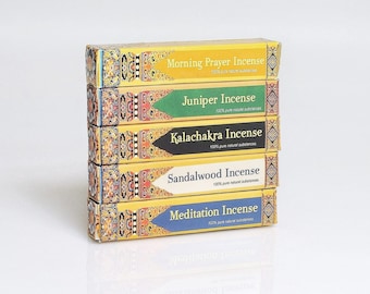 Kadzidełka, zestaw 5 szt., naturalne tybetańskie kadzidełka, patyczki kadzidełkowe, idealny prezent na Boże Narodzenie