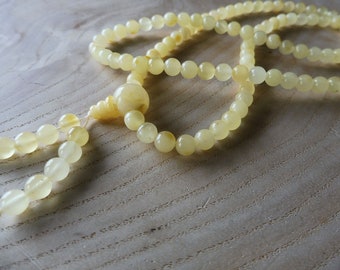 Amber Mala, Mala 108, Buddhist mala,baltic amber mala, white amber, meditation mala , 6 mm beads