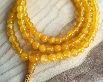 Mala budista de ámbar, Mala 108, mala budista de ámbar genuino, mala báltico, mala de meditación, cuentas de 6 mm