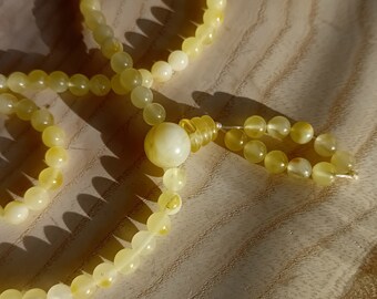 Amber Mala, Mala 108, Buddhist mala,baltic amber mala, white and yellow-white amber, meditation mala , 6 mm beads