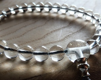 Mala, Handgelenk-Hand-Mala, 27 Perlen, Gebetsperlen, Kristallperlen 8 mm Mala, Meditationsarmband, buddhistische Gebetsmala