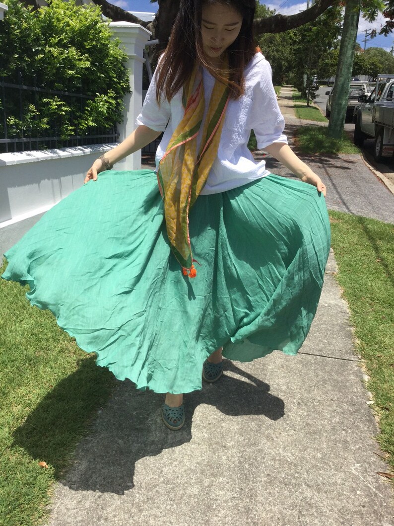jade green maxi skirt